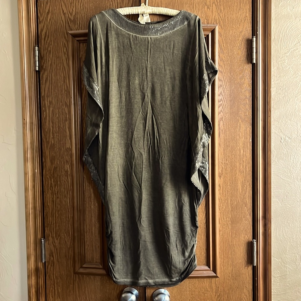 Green sequined tunic dress